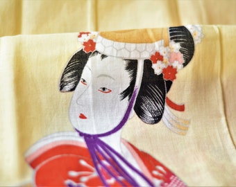 Japanese Tenugui fabric 100cm x 34cm or Japanese hand towel-Japanese traditional dancer