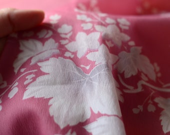 Large Furoshiki 71cm x 71cm gift wrapping cloth or furoshiki cloth-White with grey tone leaves in dusty pink nylon