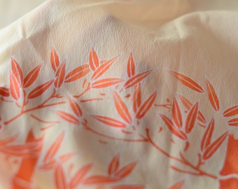 Large Furoshiki 70cm x 71cm gift wrapping cloth or furoshiki cloth-Orange colour bamboo in yellow nylon