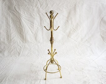Vintage Brass and Copper Miniature Coat Rack Jewelry Tree