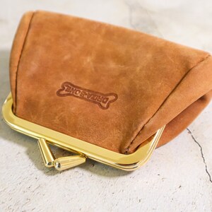 Australian Leather Coin Purse Vintage Brown Leather Change Purse image 5