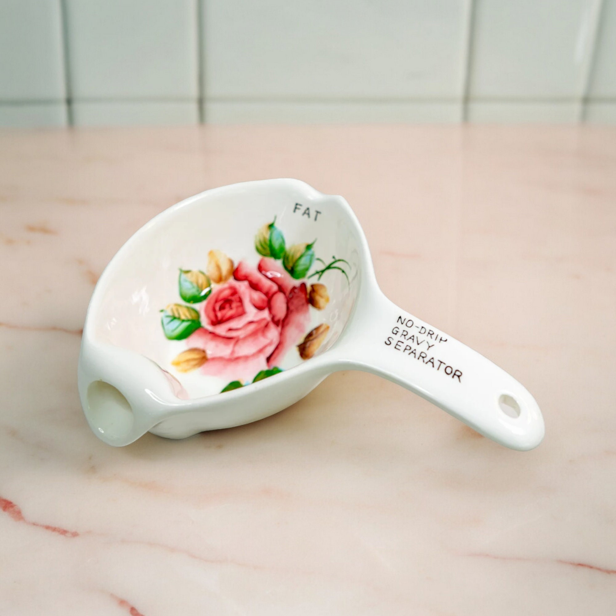 Vintage Fat Separator | Ceramic Mid Century No Drip Gravy Boat