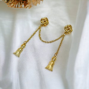 Vintage Gold Swag Pins | Chain Tassel Tack Pins