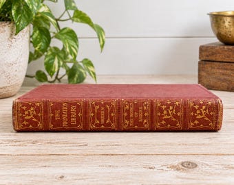 Antique 1911 Foundation Library Volume V, World of Nature, Illustrated Educational Book, Red Hardcover
