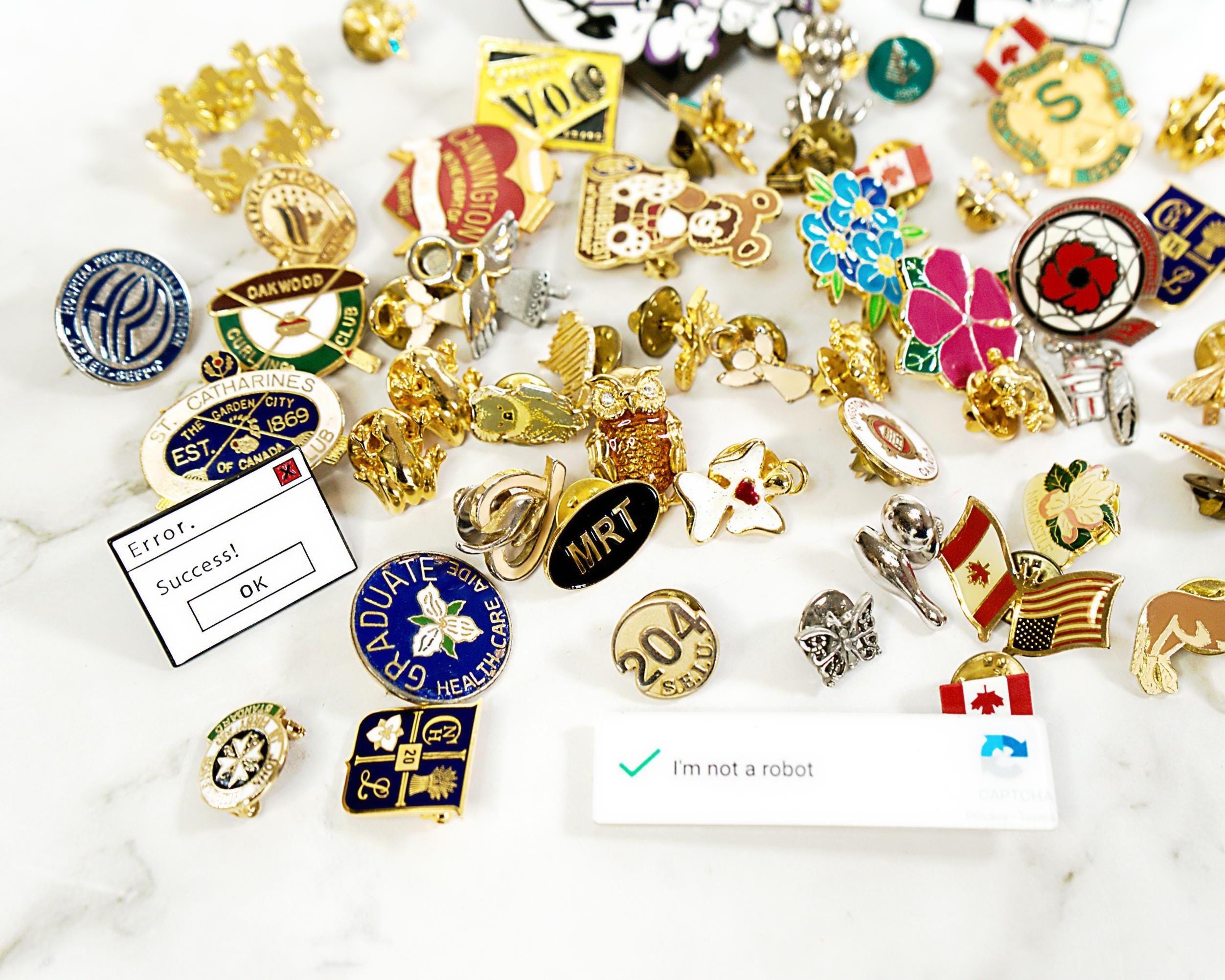 Vintage Lapel Pin Lot, Mixed Tack Pins Collection, Hat Pins Bulk ...