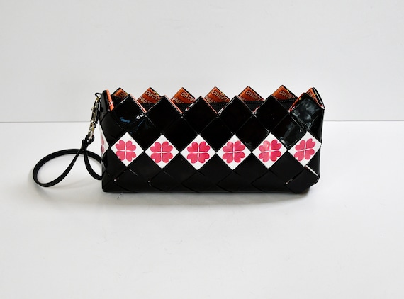 Black and Pink Candy Wrapper Coin Purse Clutch Wa… - image 10