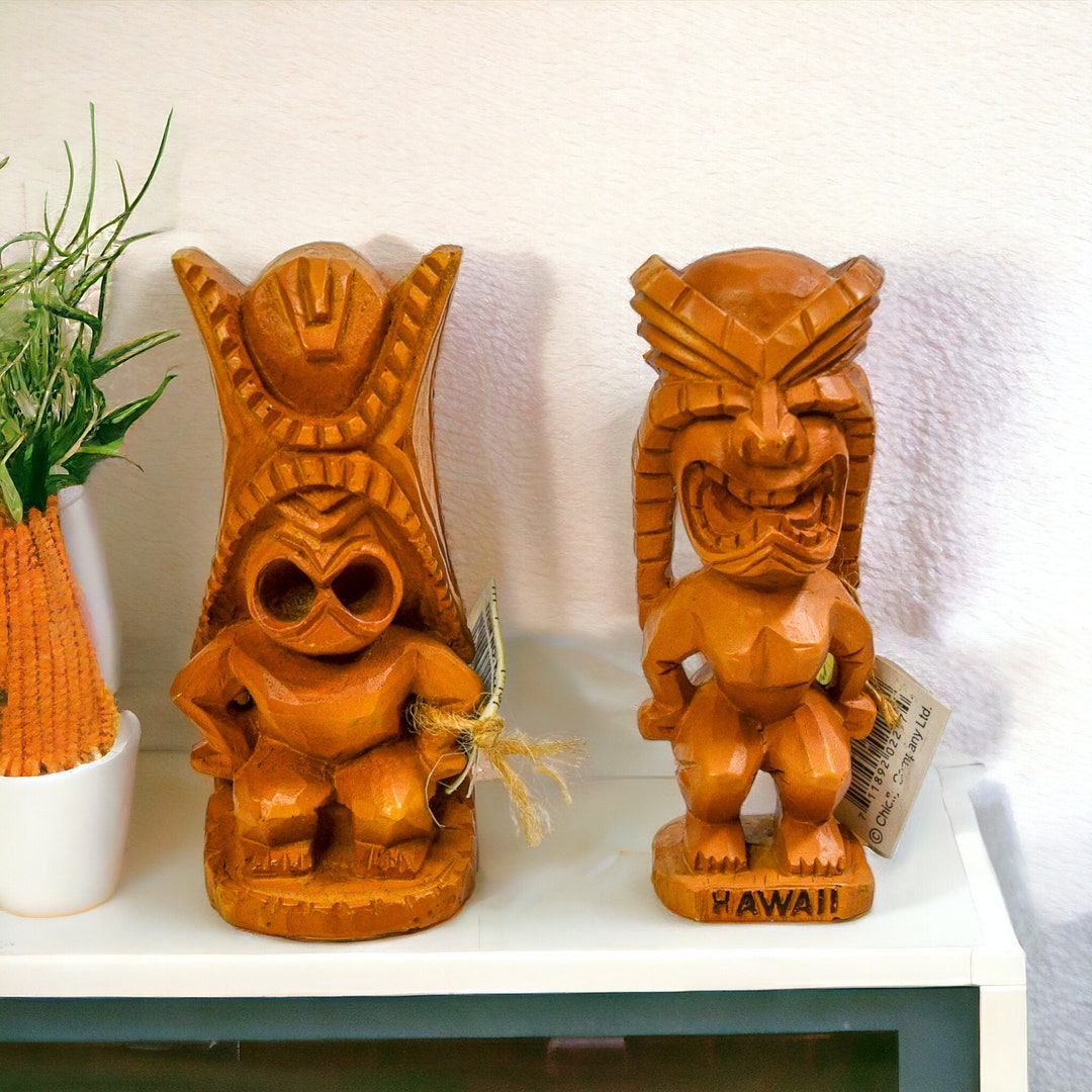 Vintage Tiki God Figurines Resin Sculptures Hawaii Souvenirs Etsy