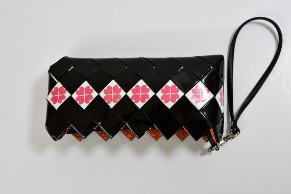 Black and Pink Candy Wrapper Coin Purse Clutch Wa… - image 8