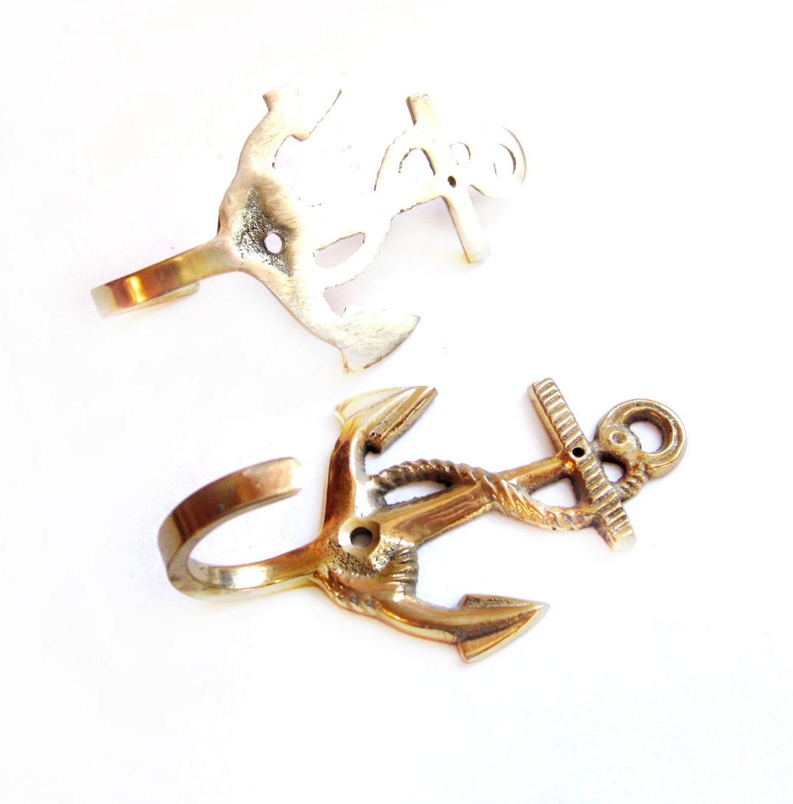 Brass Wall Coat Hooks Nautical / Ship Anchor Etsy