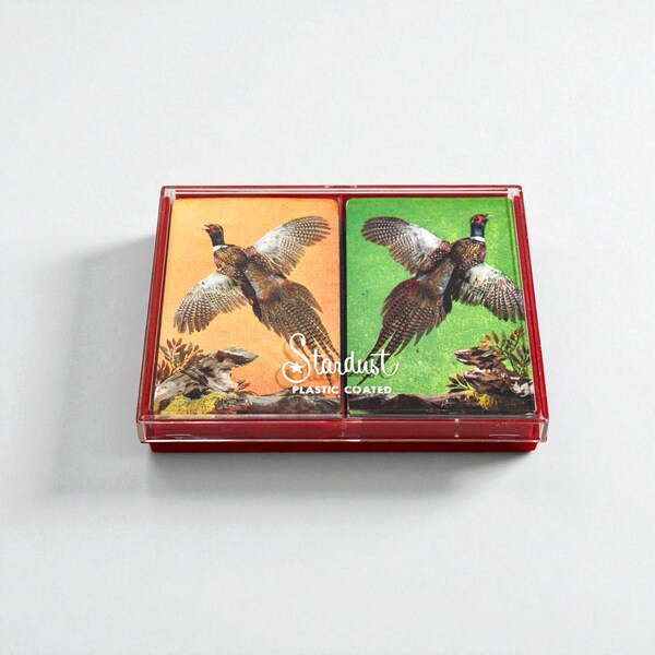 Vintage Stardust Playing Cards Set – Pheasant Design, One Deck Sealed
