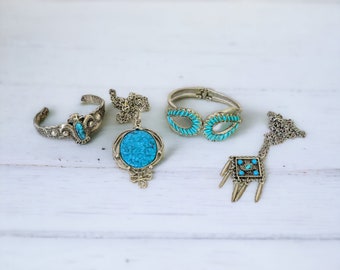 Faux Turquoise Jewelry Lot | Vintage Southwest Costume Jewellery