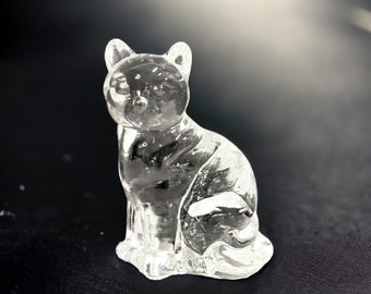 Clear Glass Cat Figurine