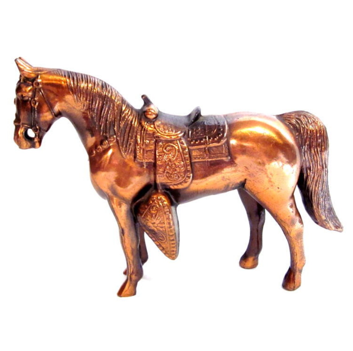Vintage Hollow Copper Metal Horse Figurine Statue Etsy