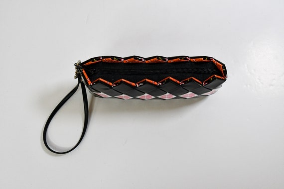 Black and Pink Candy Wrapper Coin Purse Clutch Wa… - image 2