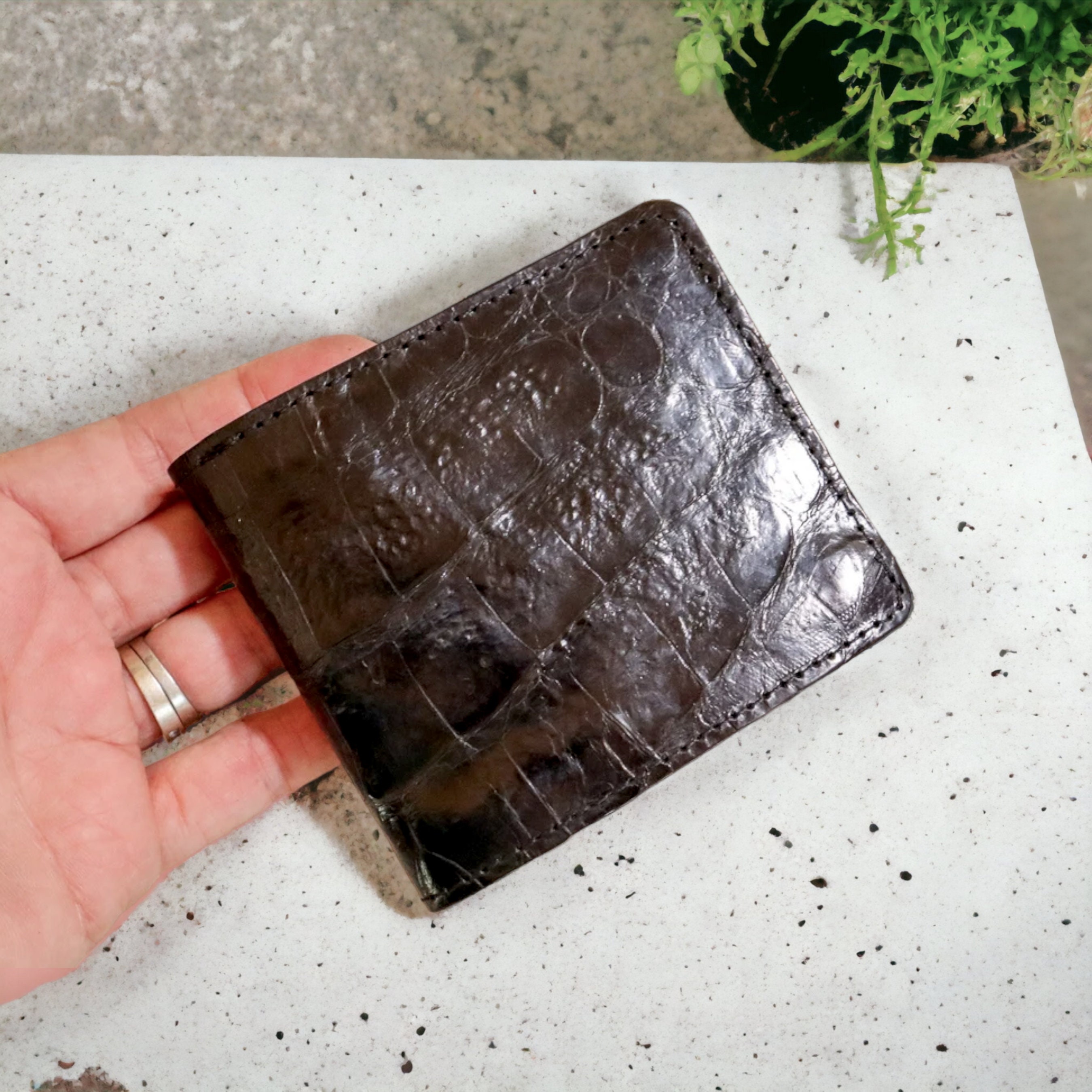 Green Alligator Wallet → Genuine Gator Skin Wallet → Real Mens Wallets