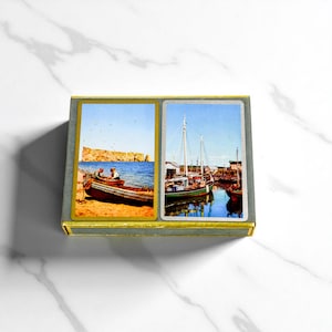 Cartes à jouer vintage à deux étages du Congrès – Scènes maritimes scellées