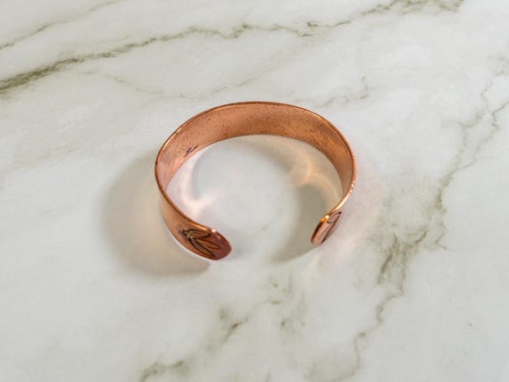 Copper Dragon Cuff Bracelet – Adjustable Engraved… - image 3