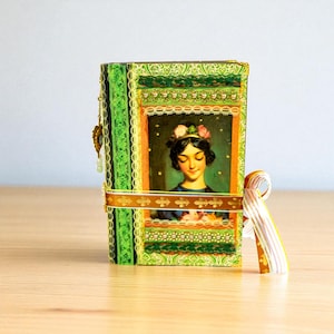 Sentimental Muse – Altered Book Junk Journal with 36 Pages & Handmade Ephemera