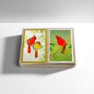 Cartes à jouer vintage à deux étages – Cardinal Bird Design, neuves et scellées