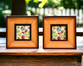 Square 3x3 Wood Picture Frame Set | Vintage Wooden Photo Frames