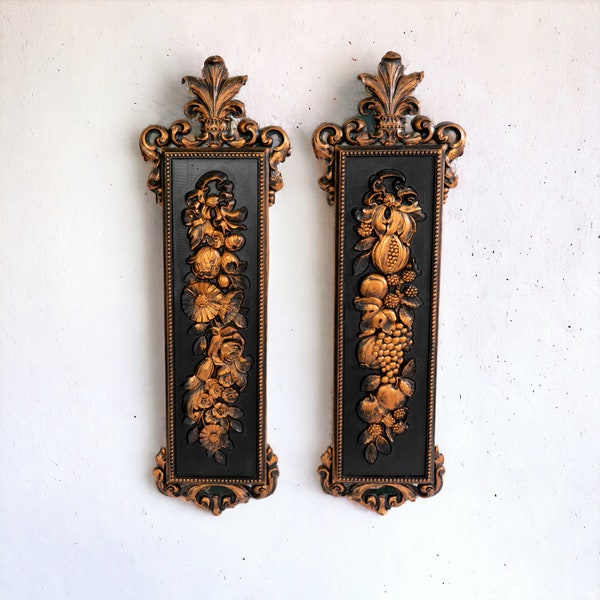 Syroco Wall Hangings, Copper Resin, Vintage Wall Decor, Panels / Plaques