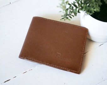 Men's Brown Bisonte Leather Wallet | Vintage Italian Genuine Leather Wallet