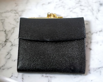 Black English Morocco Leather Wallet | Vintage Coin Purse