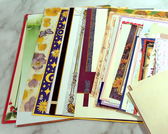 Assorted Letter Paper Bundle, 50 Sheets, Pen Pal Pack, Stationery Craft Lot