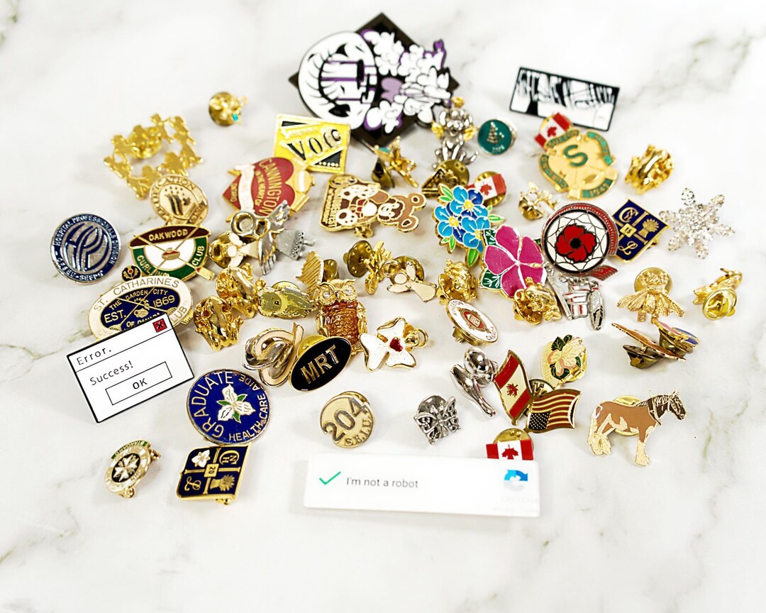 Vintage Lapel Pin Lot, Mixed Tack Pins Collection, Hat Pins Bulk ...