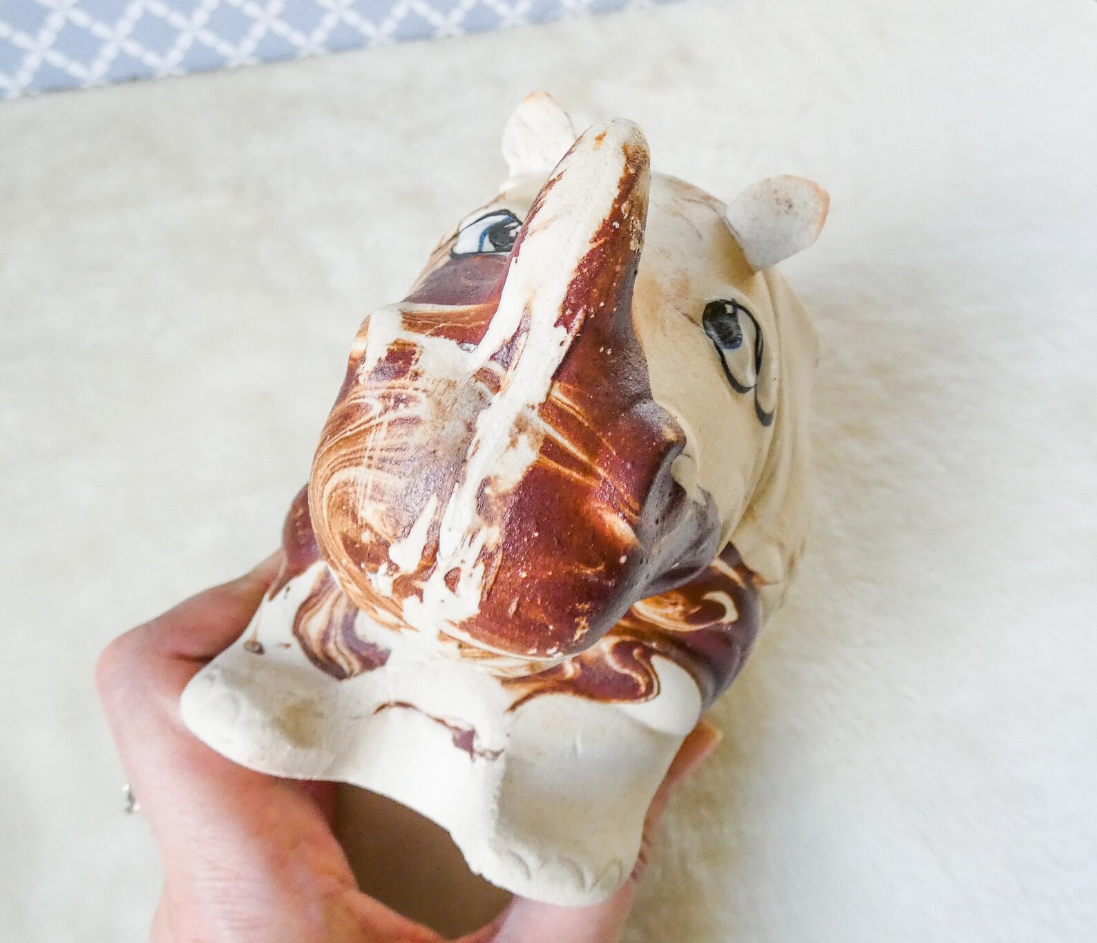 Rhinoceros / Rhino Ceramic Planter Vase Vintage Nemadji Style Etsy