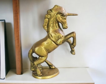 Vintage Brass Unicorn Figurine Sculpture