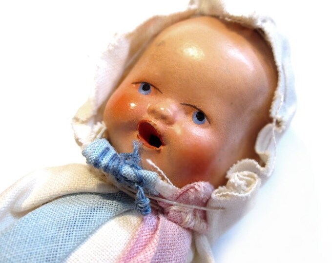 Antique Doll / Early 1900's Painted Bisque Ceramic Etsy