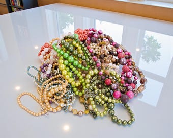 Vintage Bead Necklace Lot for Repair or Repurposing