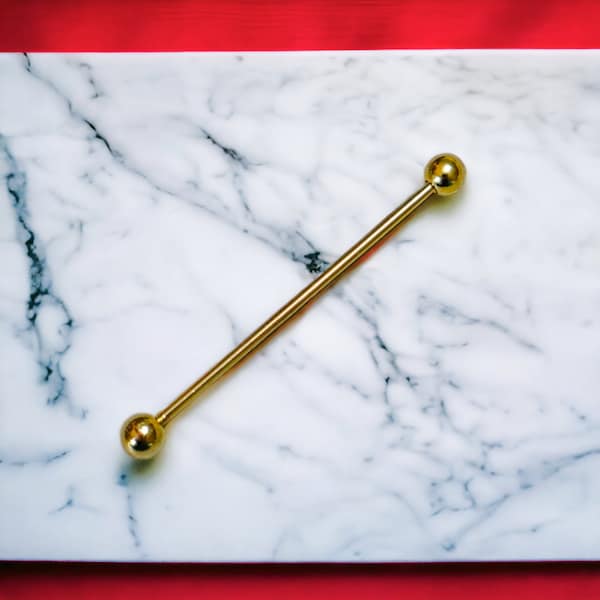Gold Barbell Collar Bar | Vintage Shirt Accessory | Fashion Accessories