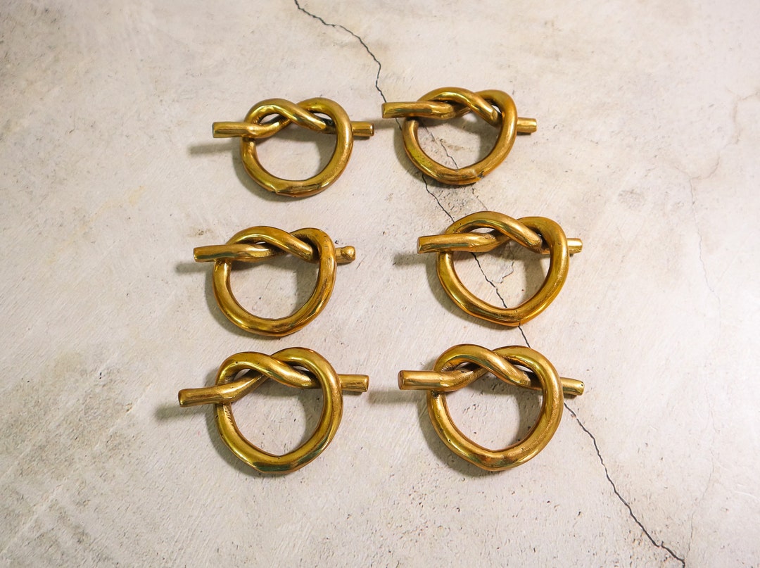 Brass Pretzel Knot Napkin Rings Set of 6 Napkin Holders Etsy
