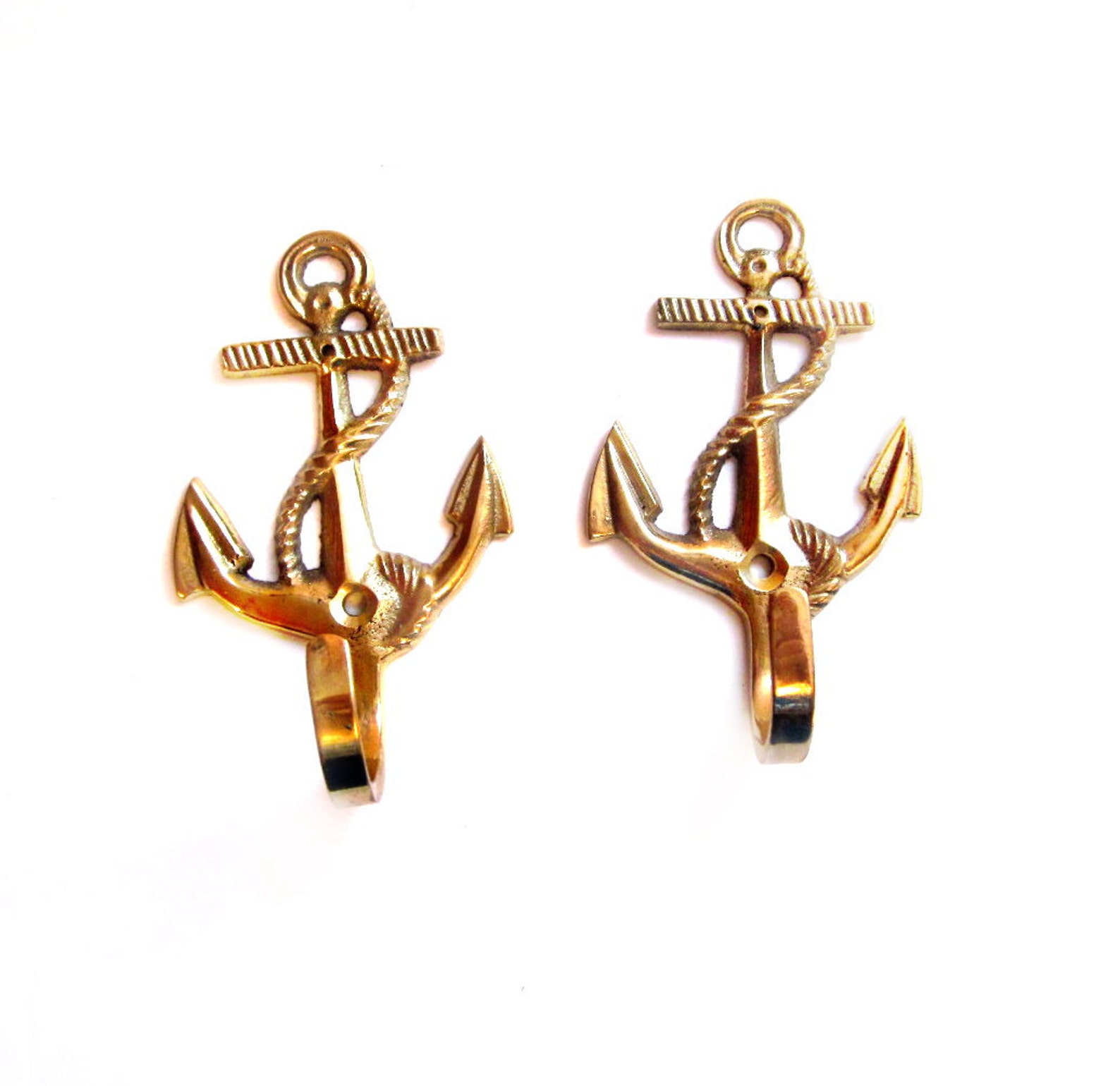 Brass Wall Coat Hooks Nautical / Ship Anchor Etsy