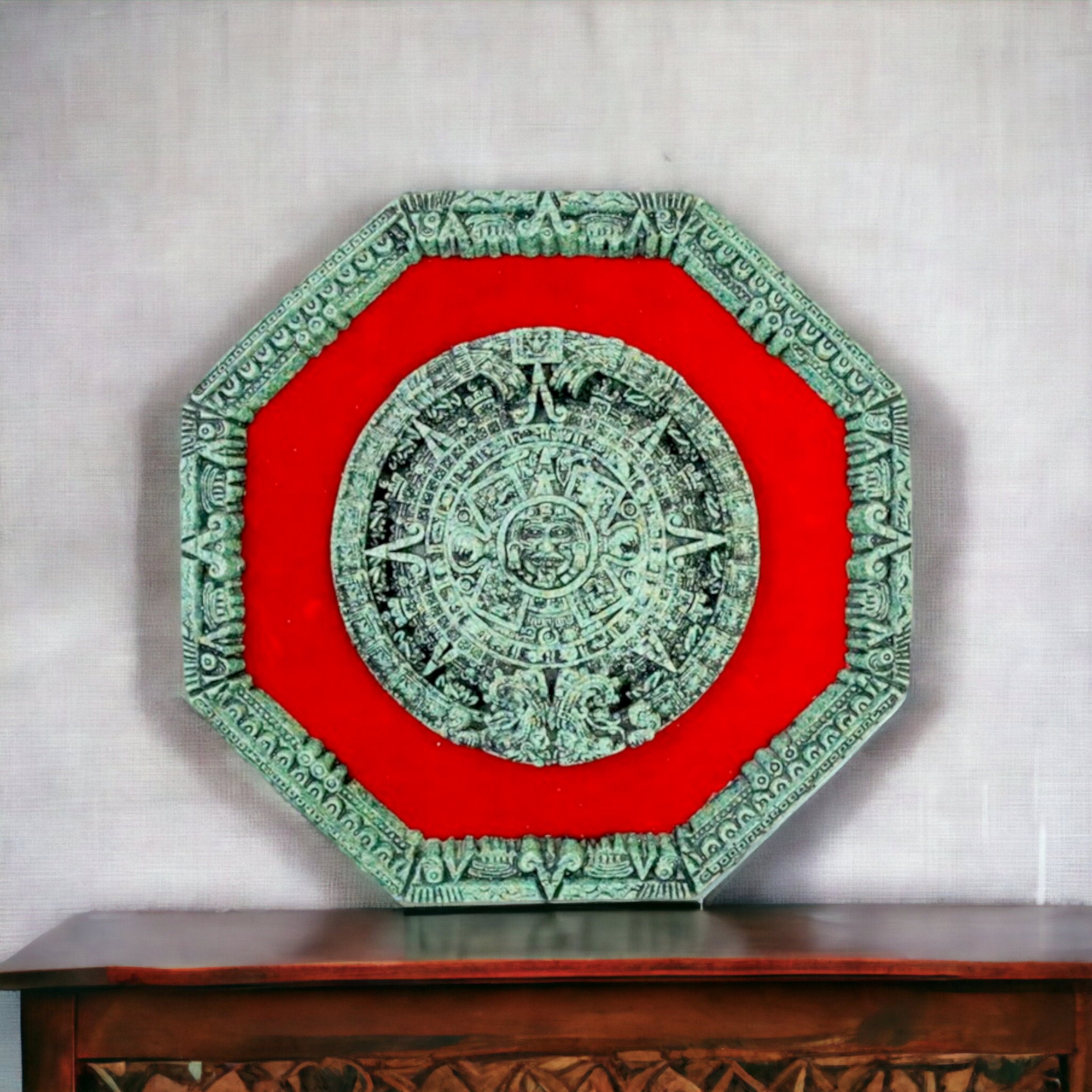 Vintage Aztec Mayan Calendar Green Crushed Malachite Wall Hanging - Etsy