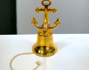 Vintage Nautical Brass Bell | Wall Mount Chiming Dinner or Bar Bell