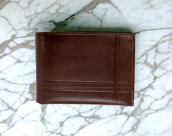 Portefeuille homme marron WINFIELD en cuir | Portefeuille vintage en cuir véritable