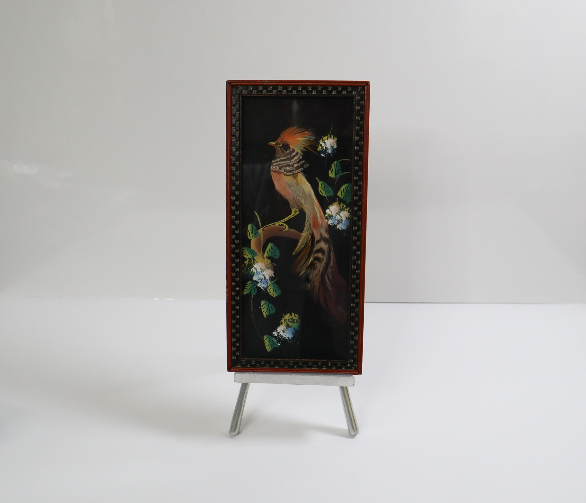 Intricate Reticulated Silver Picture Frame Easel Stand