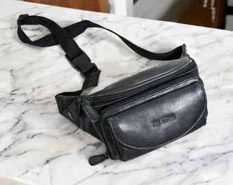 Boho Fanny Pack | Festival Travel Black Leather Adjustable Waist Bum Bag