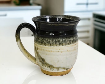 Huge Studio Pottery Mug | Vintage Handmade Stoneware Coffee Cup | 28 fl oz