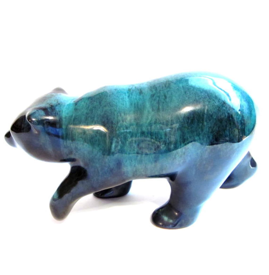 Large Vintage Blue Mountain Pottery Ceramic Bear Figurine Etsy