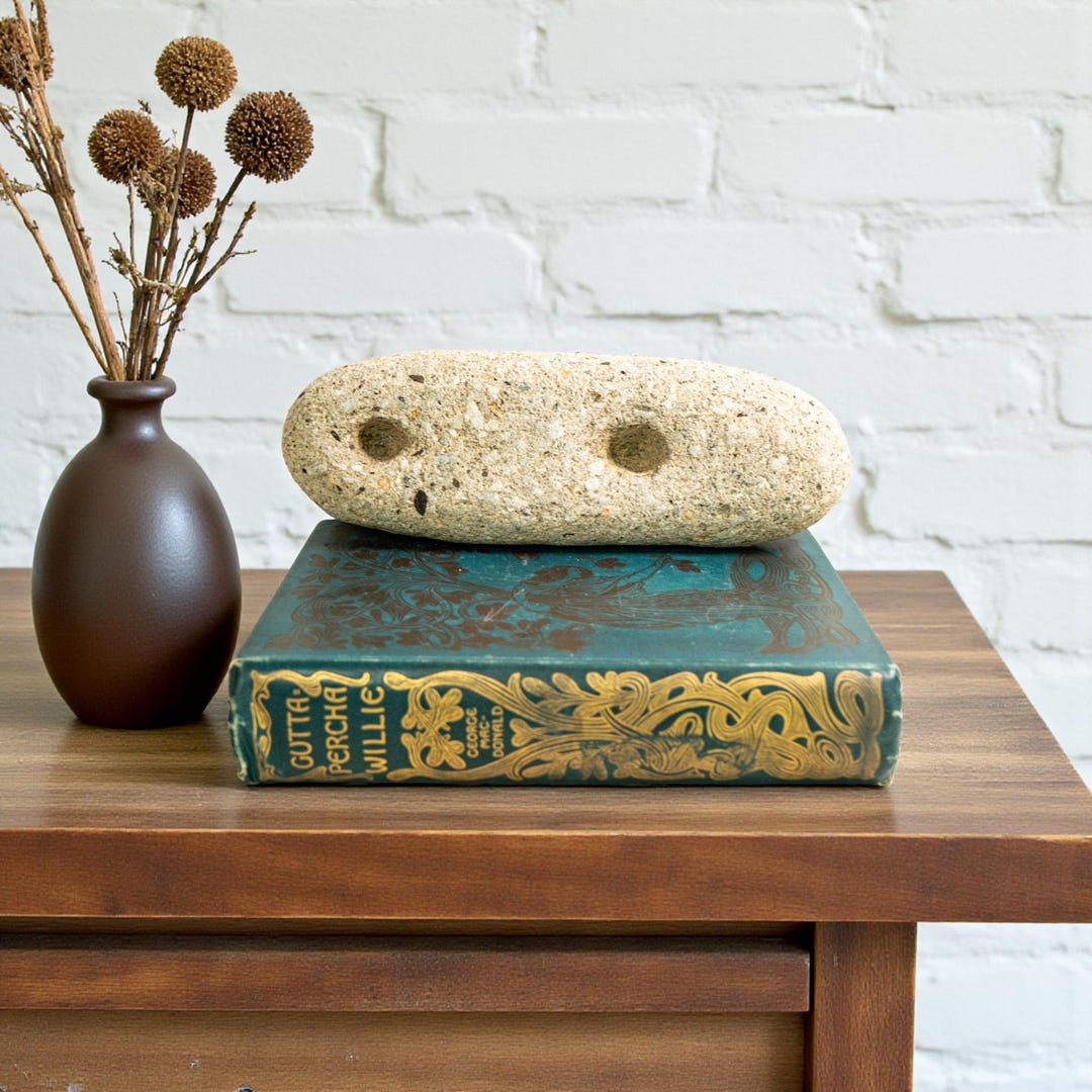 Lake-tumbled Concrete Relic | Vintage Beach Brick Stone With Twin ...