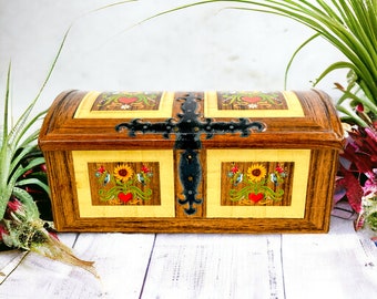 Vintage Tin Treasure Chest Box | German Lebkuchen Biscuit Cookie Tin