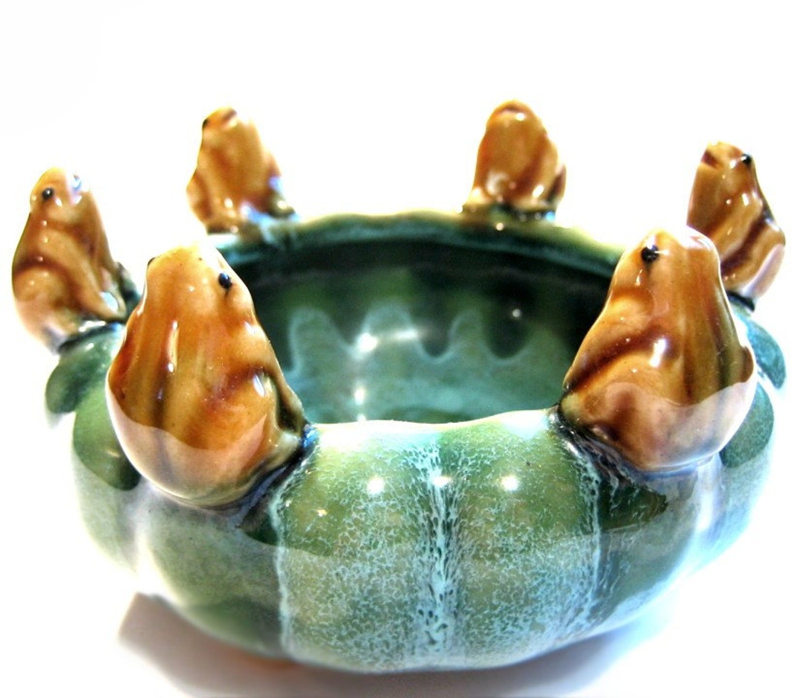 Vintage Majolica Frog Ceramic Pottery Planter / Vase Etsy