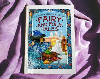 An Illustrated Treasury of Fairy and Folk Tales  1986 | Children's Story Book  | Vintage Hardcover Book