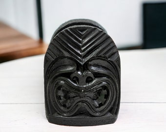 Coco Joe's Hawaiian Napkin or Letter Holder Black Lava Tiki Volcano God Souvenir Vintage Mid Century