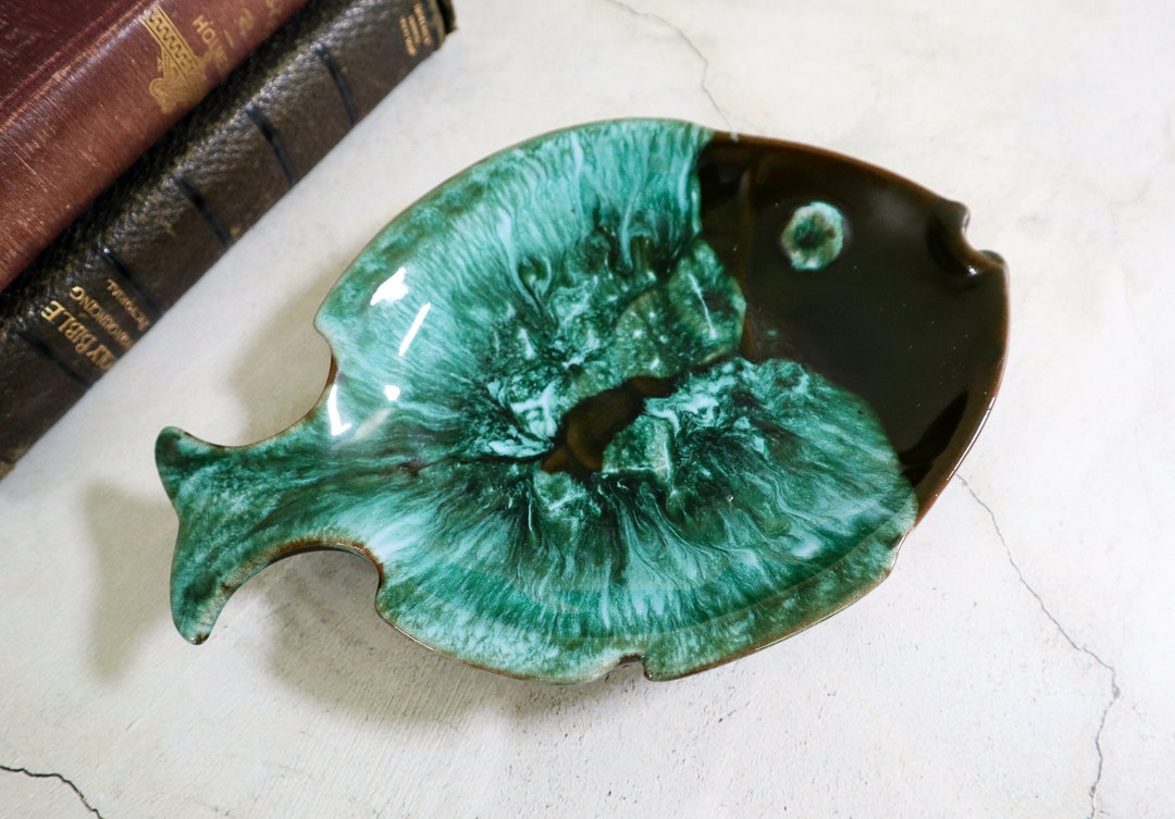 Vintage Blue Mountain Pottery Fish Dish Ceramic Fish Tray Etsy