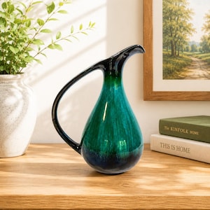 Vintage Blue Mountain Pottery Green Drip Glaze Pitcher Vase